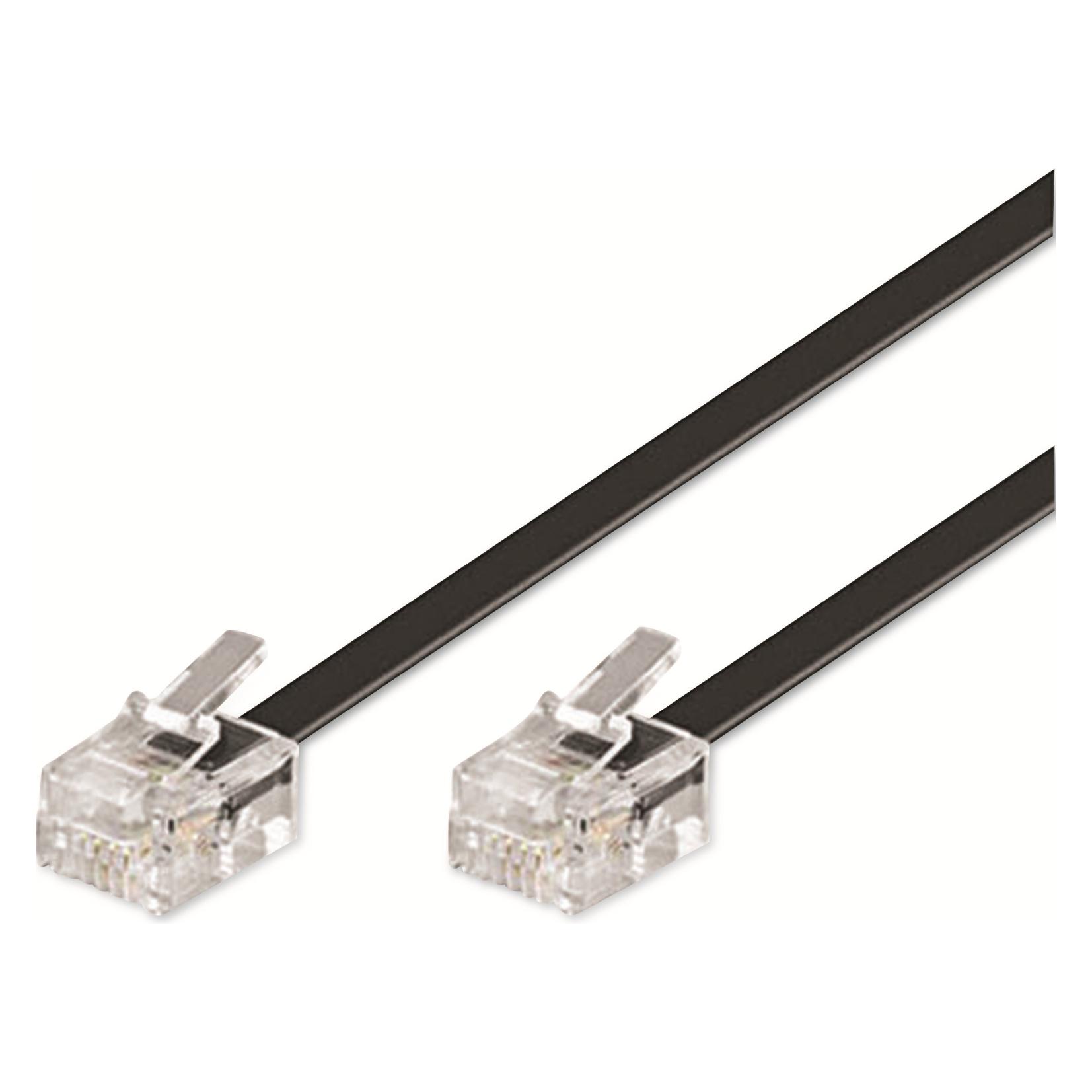 Goobay Modularanschlusskabel, Schwarz, 10 m (50319)
