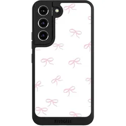 Nivocase Handyhülle für Samsung Galaxy S22 Hülle NIVOpure Case Schwarz Muster Schleife Schleifen (Samsung Galaxy S22), Smartphone Hülle, Schwarz