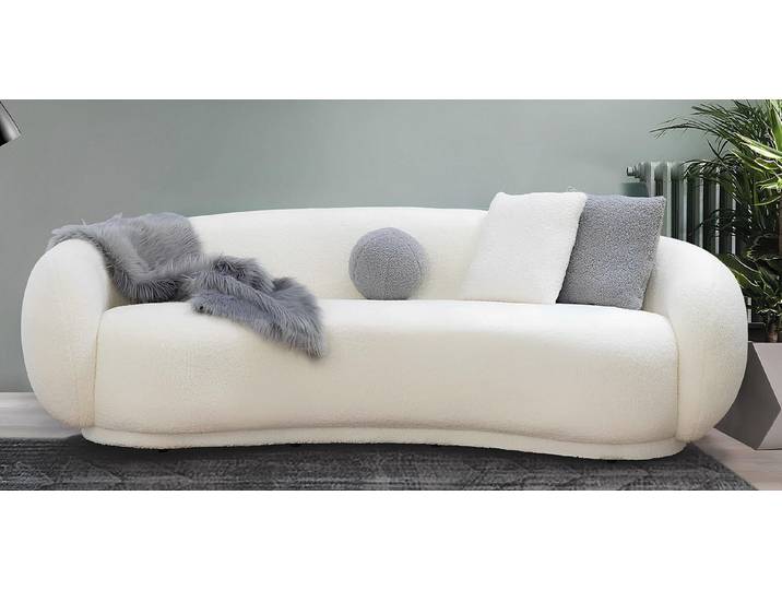 JVmoebel 3-Sitzer Dreisitzer-Sofa Modern Polstersofa Elegant Design Familien Weiß Neu, 1 Teile