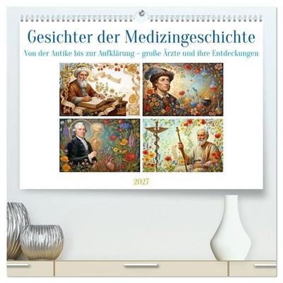 Gesichter der Medizingeschichte (hochwertiger Premium Wandkalender 2027 DIN A2 quer), Kunstdruck in Hochglanz