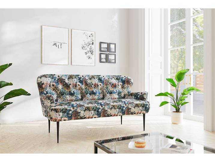 3-Sitzer Sofa Lodging Multicolor Microfaser Flora 193 x 97 x 87cm Landhaus