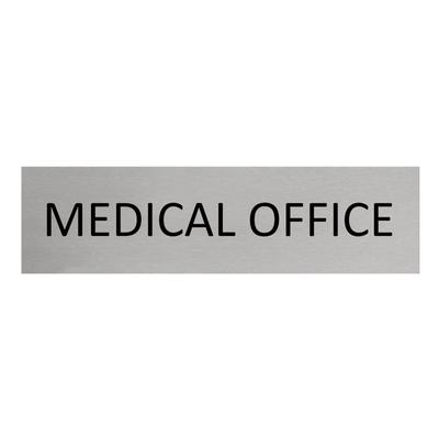 CombiCraft Aluminium Türschild Medical Office 165x45mm mit 3M-Tape zur Befestigung, einfache Kennzeichnung von Räumen und Bereichen