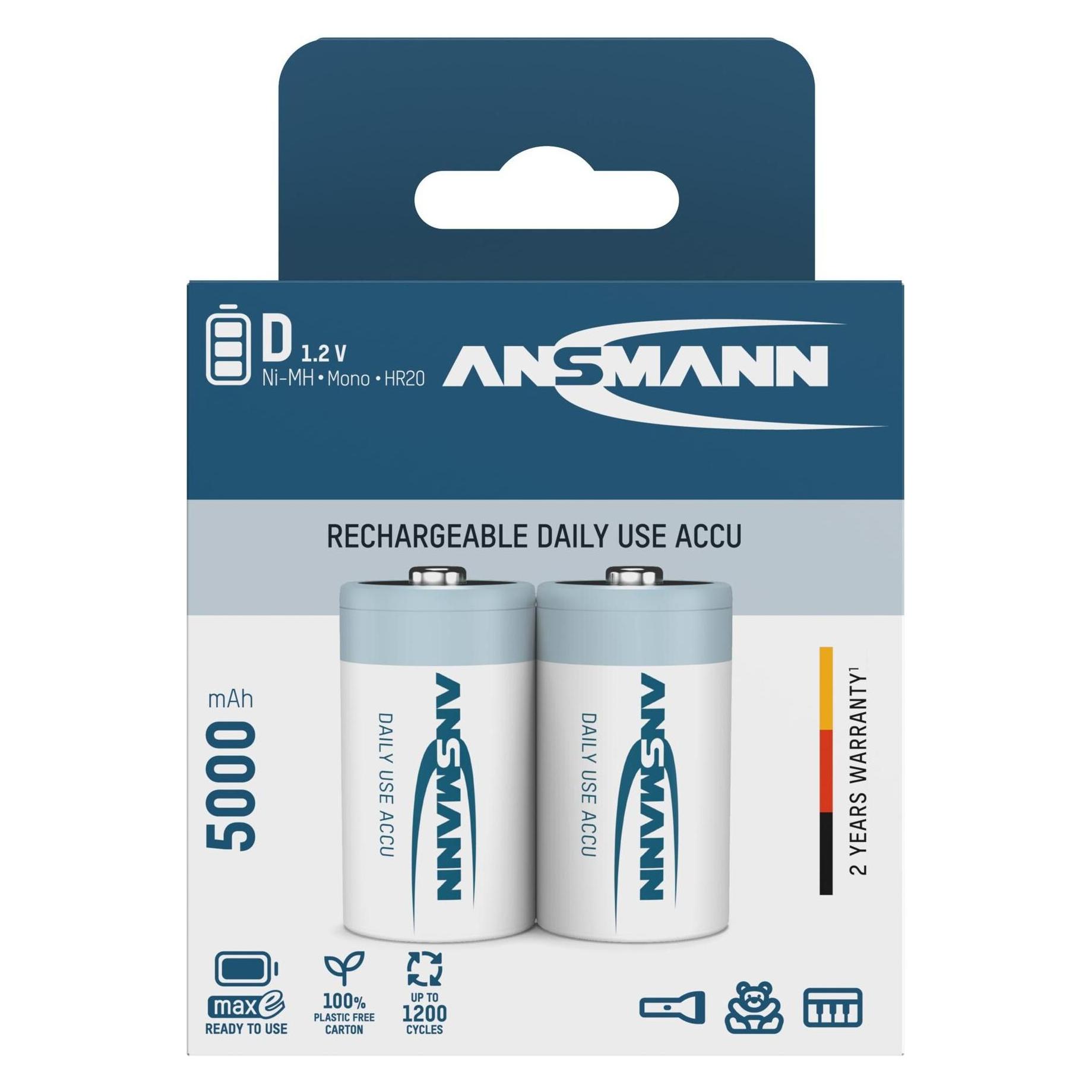 Ansmann Mono D (2 Stk., D, 5000 mAh) (5030922)