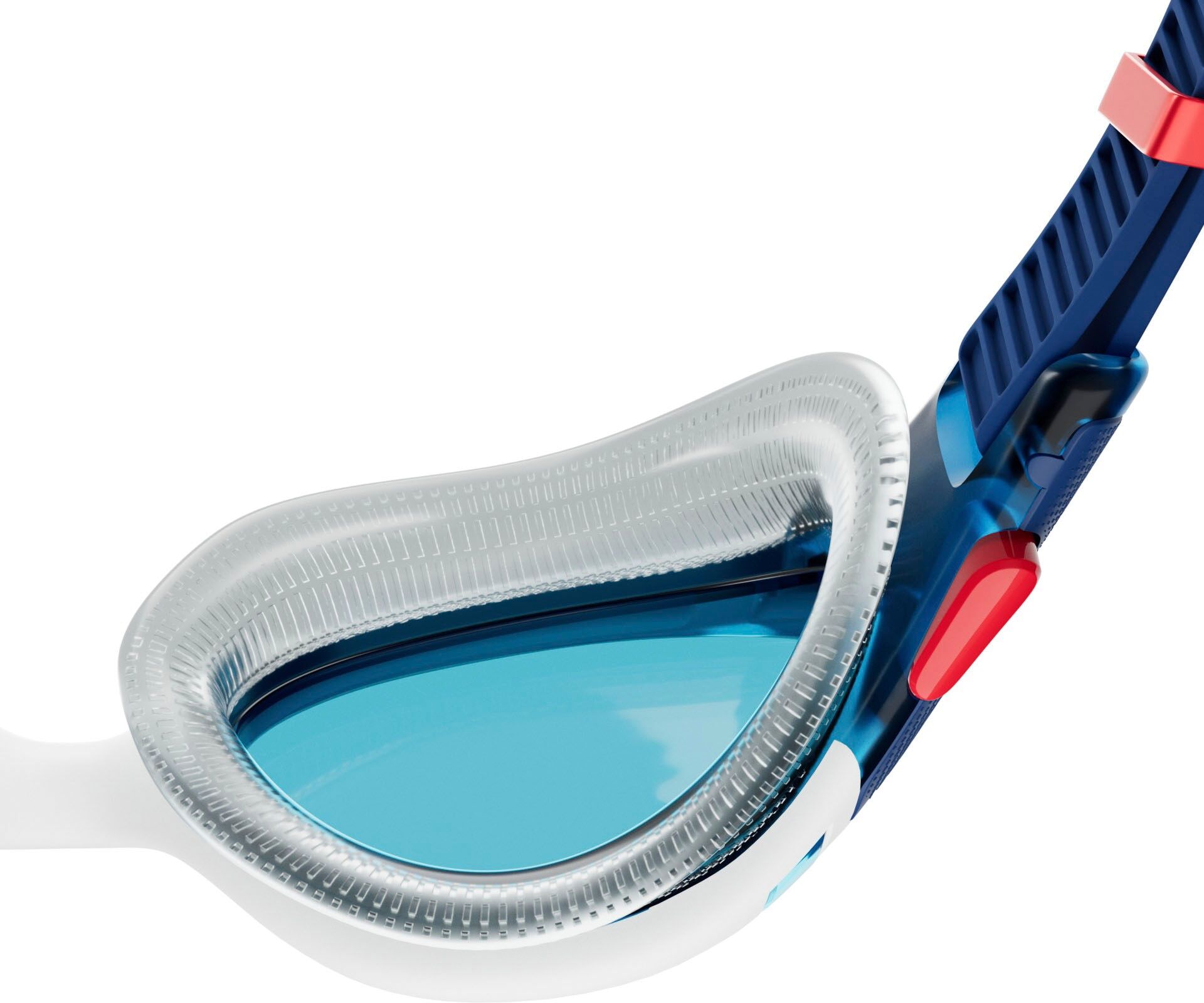Schwimmbrille SPEEDO "Biofuse 2.0", blau (blau, weiß), Sportbrillen, Schwimmbrille, für Erwachsene, mit Markenlogo, formstabiles Material blau, weiß Einheitsgröße