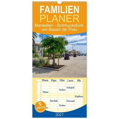 Familienplaner 2027 - Marseillan - Schmuckstück am Bassin de Thau mit 5 Spalten (Wandkalender, 21 x 45 cm) CALVENDO