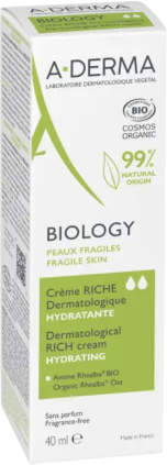 A-DERMA Biology Creme Rico Dermatológico Hidratante 40ml
