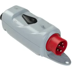 PCE 53015610 CEE-Stecker mit Schalter (WENDE) 16A 5p 6h IP44 mit Bügel