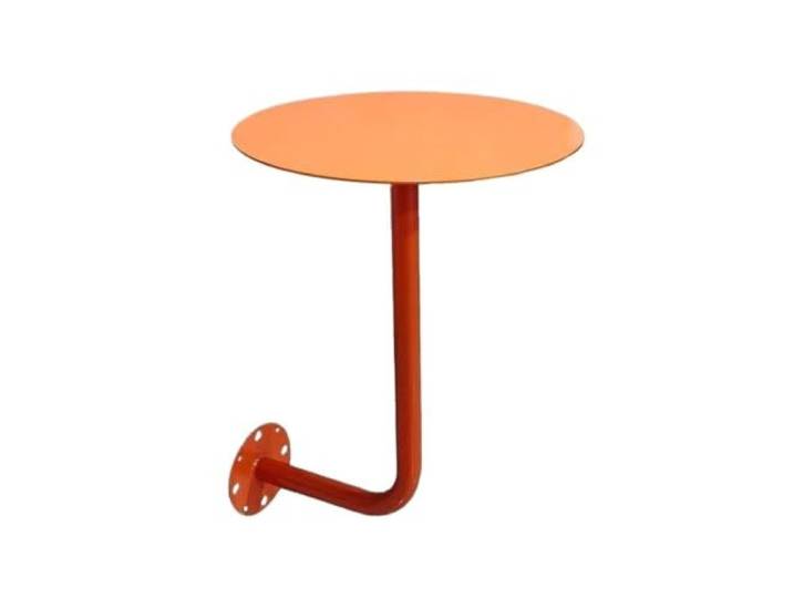 DHYUACN An Der Wand Montierter Kleiner Runder Tisch for Café Milk Tea Shop Eckkabine, platzsparende Wandmontage an der Bistrotheke(35X45CM orange iron)