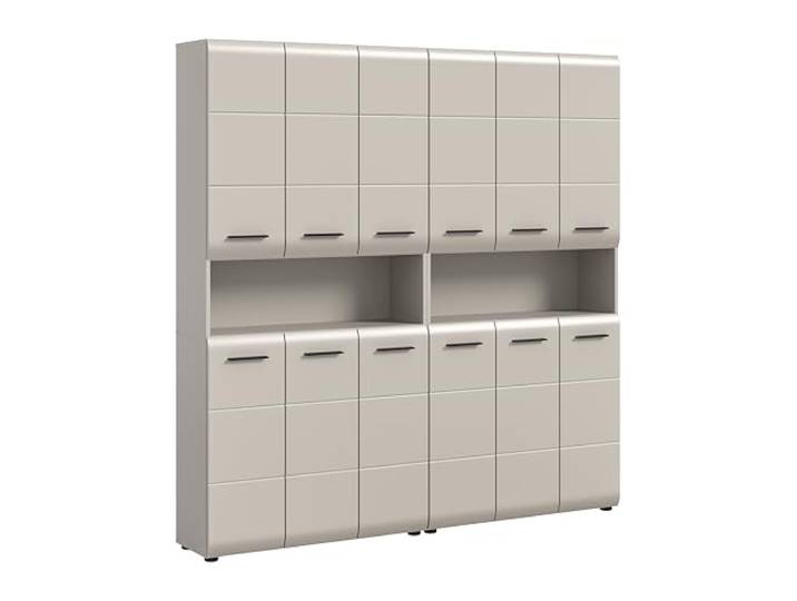 xonox.home – Badkombination Ice 180x185x30 cm in Kaschmir Melamin & matt – Luxuriöses Set für viel Stauraum – Harmonisches Design, Moderne Akzente & Pflegeleichte Oberflächen für den Alltag
