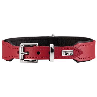 Hunter - Halsband Basic - Hundehalsband Gr Halsumfang 36-43 cm rot/schwarz