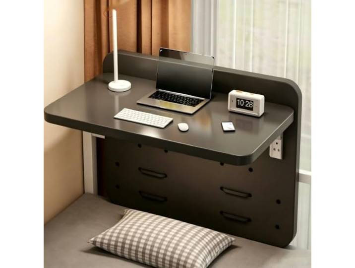 SHAMOXIX Klappbarer Nachttisch zum Einhängen für Etagenbetten und Wohnheime Platzsparendes Design, Verstellbare Haken, Stabile Holzkonstruktion, Einfache Montage(F,11.8in*11.8in*9.4in)