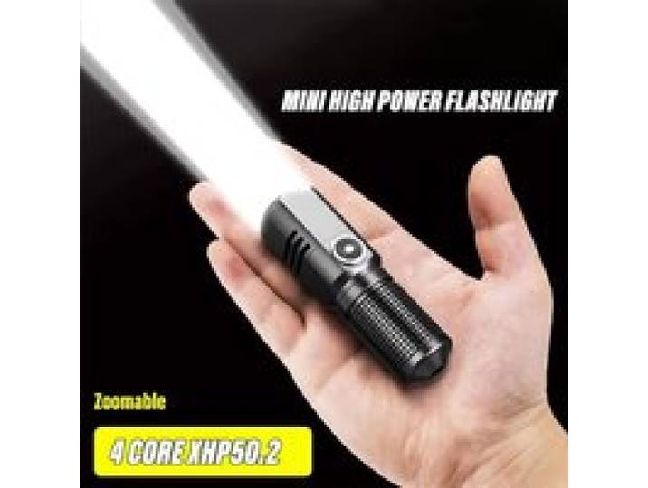 Mini-zaklamp XHP50 LED oplaadbare zaklamp 1500lm krachtige zaklamp kan met één klik worden uitgeschakeld buitenverlichting