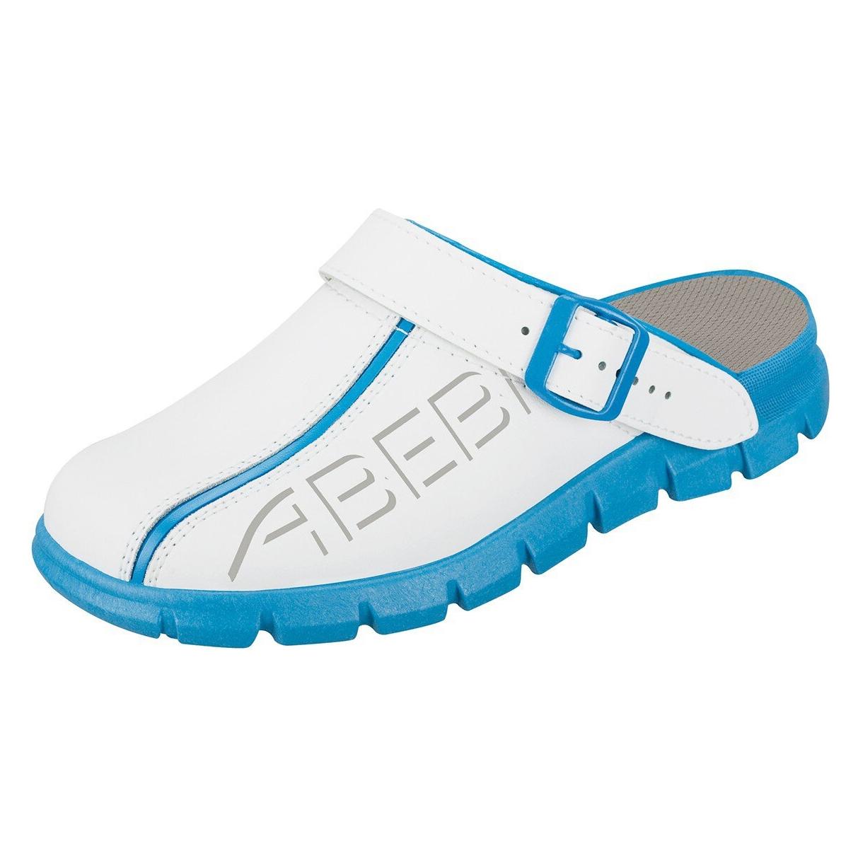 Abeba Clog Berufsschuhe Dynamic OB mit Aufdruck weiss/blau 40 (OB, 40) (7312-40)