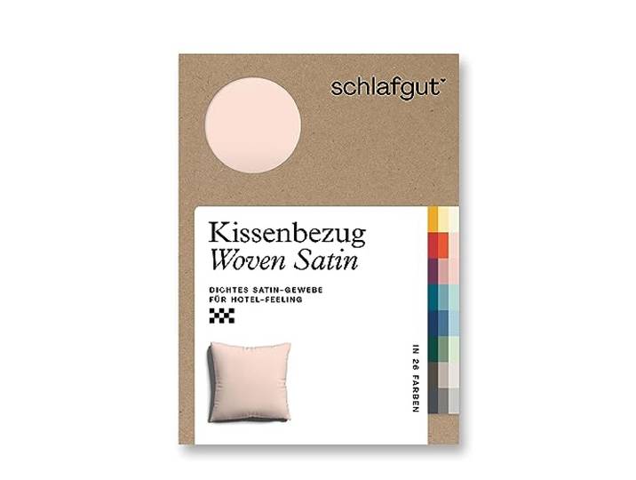 schlafgut Woven Satin Kissenbezug 80x80cm Red Light, Hotelqualität seidig