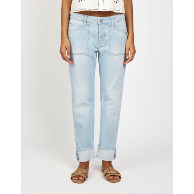 Boyfriend-Jeans GANG "94NICA WORKER", Damen, Gr. 30, N-Gr, blau (bright sky blau), Denim/Jeans, Obermaterial: 98% Baumwolle, 2% Elasthan, regular fit knöchelfrei, Jeans, cooler, androgyner Look