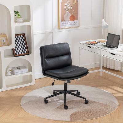 Roundhill Furniture Roundhill Bizerte Adjustable Swivel Criss Cross Chair, Wide Seat Office Chair Vanity Chair