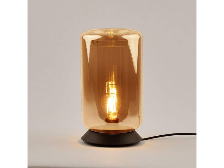 s.luce Tischlampe Cruet Amber Up (Hoch), Orange, Glas, Oval,Oval, E27, 17x30x17 cm, Lampen & Leuchten, Innenbeleuchtung, Tischlampen