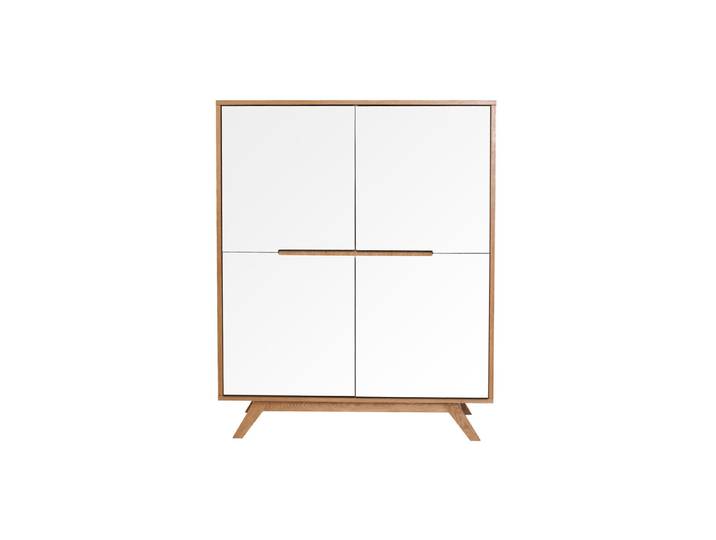 Buffet haut scandinave bois et blanc L110 cm HELIA
