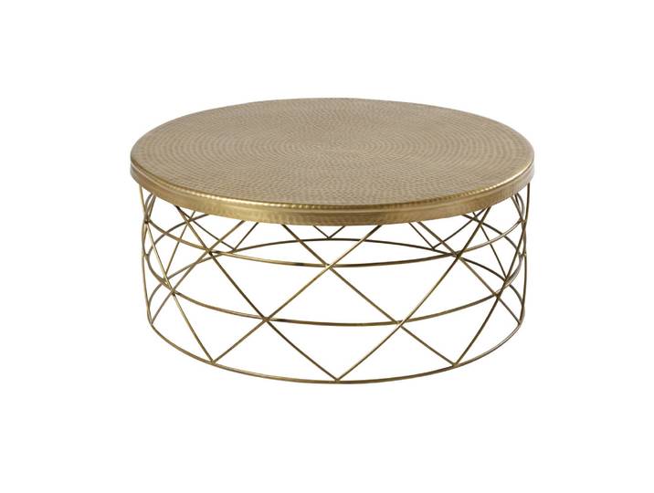 Table basse en aluminium et fer doré D81