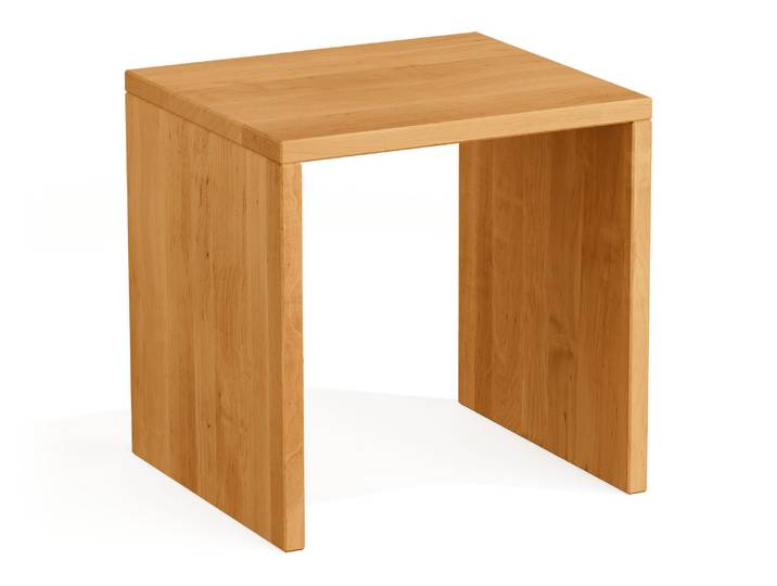 Naturwohnen Beistelltisch Stapeltisch Massivholz Erle Groß: H 45 x B 45 x T 40 cm mit bioola® nature 100% Bio & 100% Vegan