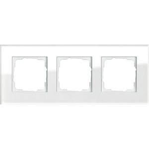 Gira Steckdosenrahmen 021312, Esprit, System 55, 3-fach, Glas, weiß
