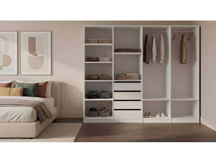 Schlafzimmer-Kleiderschranksystem Premium Dekore Weiß