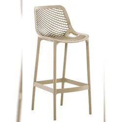 DELUKE® Barhocker modern Schlamm LORL - Kunststoff, 105x45x53cm | Barhocker mit Lehne Tresenhocker Barstuhl Küchenhocker Thekenhocker hoher Stuhl