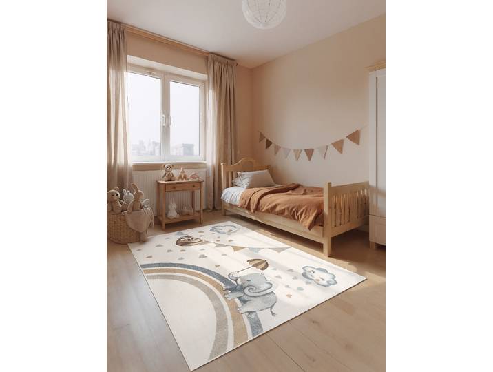 Kinderteppich Elephant Rainy Party 160 x 230cm Weiß