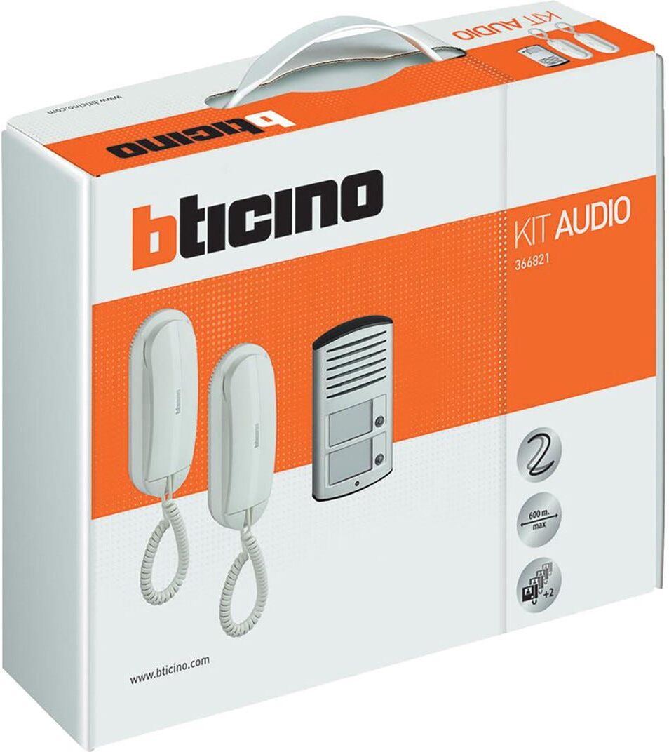 BTicino KIT AUDIO  TERRANEO BIFAMILIARE 2 FILI CON PULSANTIERA E CITOFONI SPRINT