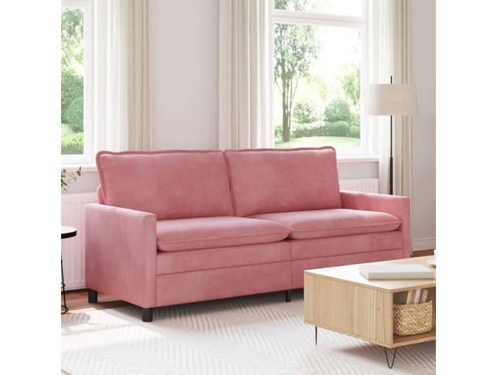 ZQQLVOO Samtsofa Rosa 196 x 81 x 87,5 cm mit Armlehnen Stabiler Metallrahmen, Ergonomisches Design, Pflegeleicht, Wohnzimmer, Schlafzimmer