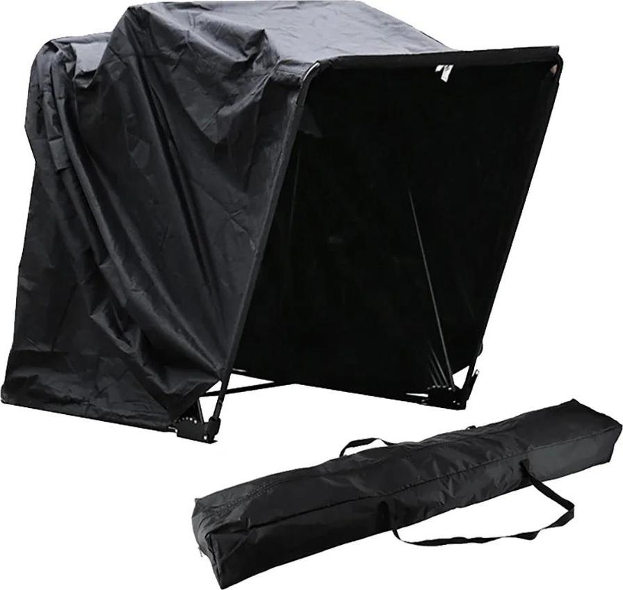 Faltbares Motorrad Zelt - 600D Oxford Abdeckung - Wasserdicht - Stahlrahmen 2,3 cm - Rechteckig - Mit Tragetasche - Schwarz