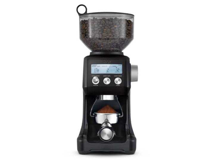 Sage The Smart Grinder Pro, Kaffeemühle, Schwarzer Trüffel Kaffeemühle mit kegelförmigem Mahlwerk, Programmierbar, automatisch, individuell, 60 Mahlgradeinstellungen, 165 W