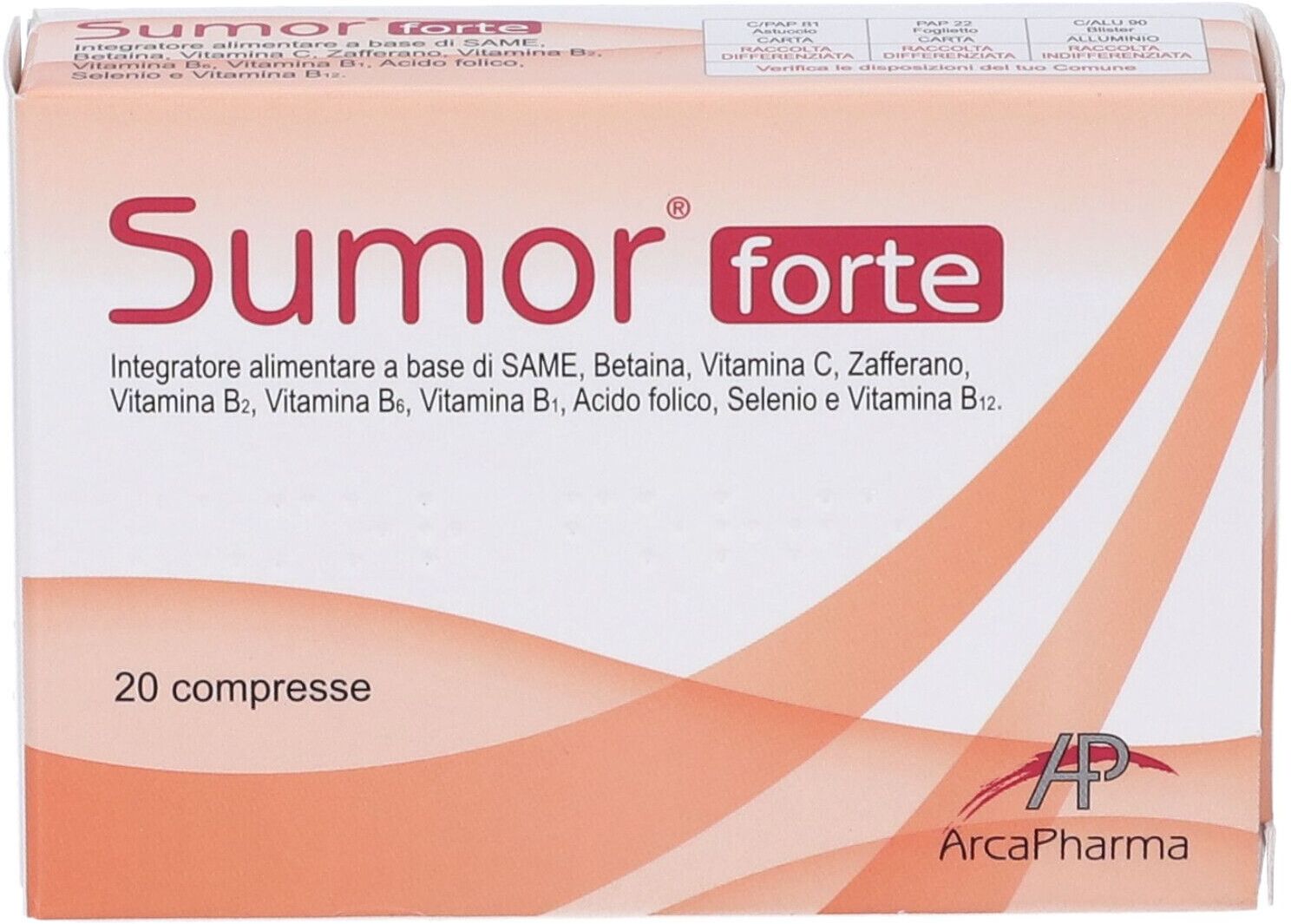 ARCAPHARMA Srl Sumor Forte Integratore Alimentare 20 Compresse – Supporto Avanzato Umore, Energia e Benessere