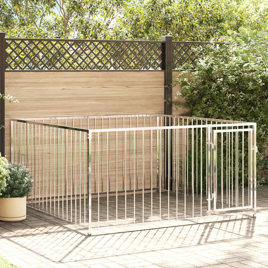 vidaXL Jaula perrera de exterior 200x200x100 cm Plateado