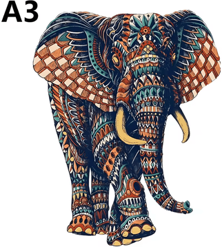 Inspire Essentials Elephant Wooden Puzzle For Adults Irregular Animal Shape Brain Teaser And Stress Relief Gift a3 elephant