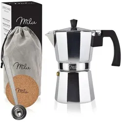 Milu Espressokocher 2 Tassen grau, 14x14.5x7.5 cm