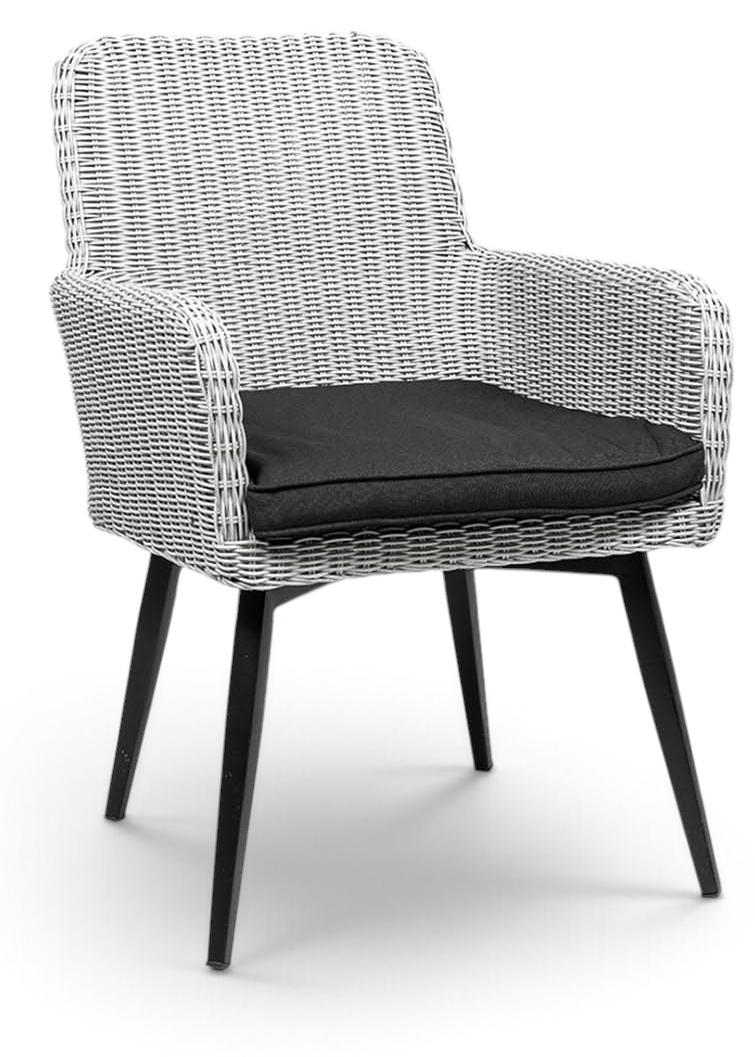 Dining-Gartenstuhl | Pisa | Weiß | Rattan | 2er Set