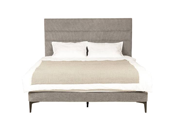 Boxspringbett Ylva anthrazit Stoff 160 x 200 cm