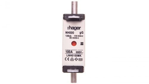 Hager LNH0100MK zekering NH000 100A 500VgG MKen S-vrij
