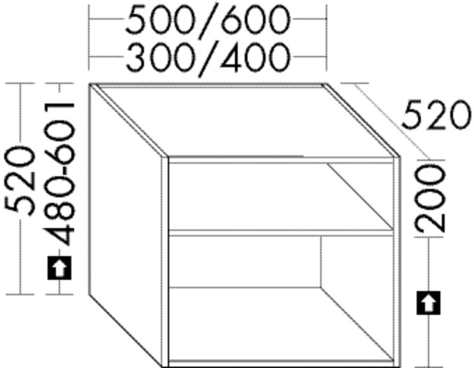 Burgbad Regal System 30 Preisgruppe 4 Sana 520x400x520 Perlgrau Hochglanz, WVIH040F6563 WVIH040F6563