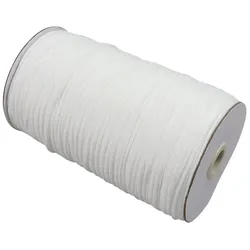 200 m Gummikordel, 3 mm, weiß, extra weich, Gummischnur, Hutgummi, Rundgummi, elastische Kordel, Elastan, Polyester