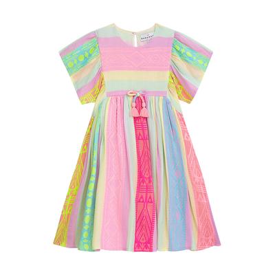Sommerkleid DANAMADE "DANAMADE Dresses DRONJA", Mädchen, Gr. 146, bunt (multicolor), Obermaterial: 100% Baumwolle. Futter: 100% Baumwolle, Kleider Sommerkleid