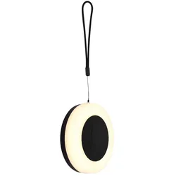 Solarleuchte Taschenlampe Handlampe Edelstahl schwarz LED Touchdimmer D 12,5 cm