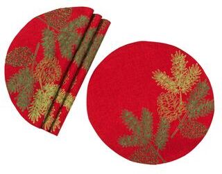 Xia Home Fashions "Polyester Embroidered Placemat - Round - 16"""