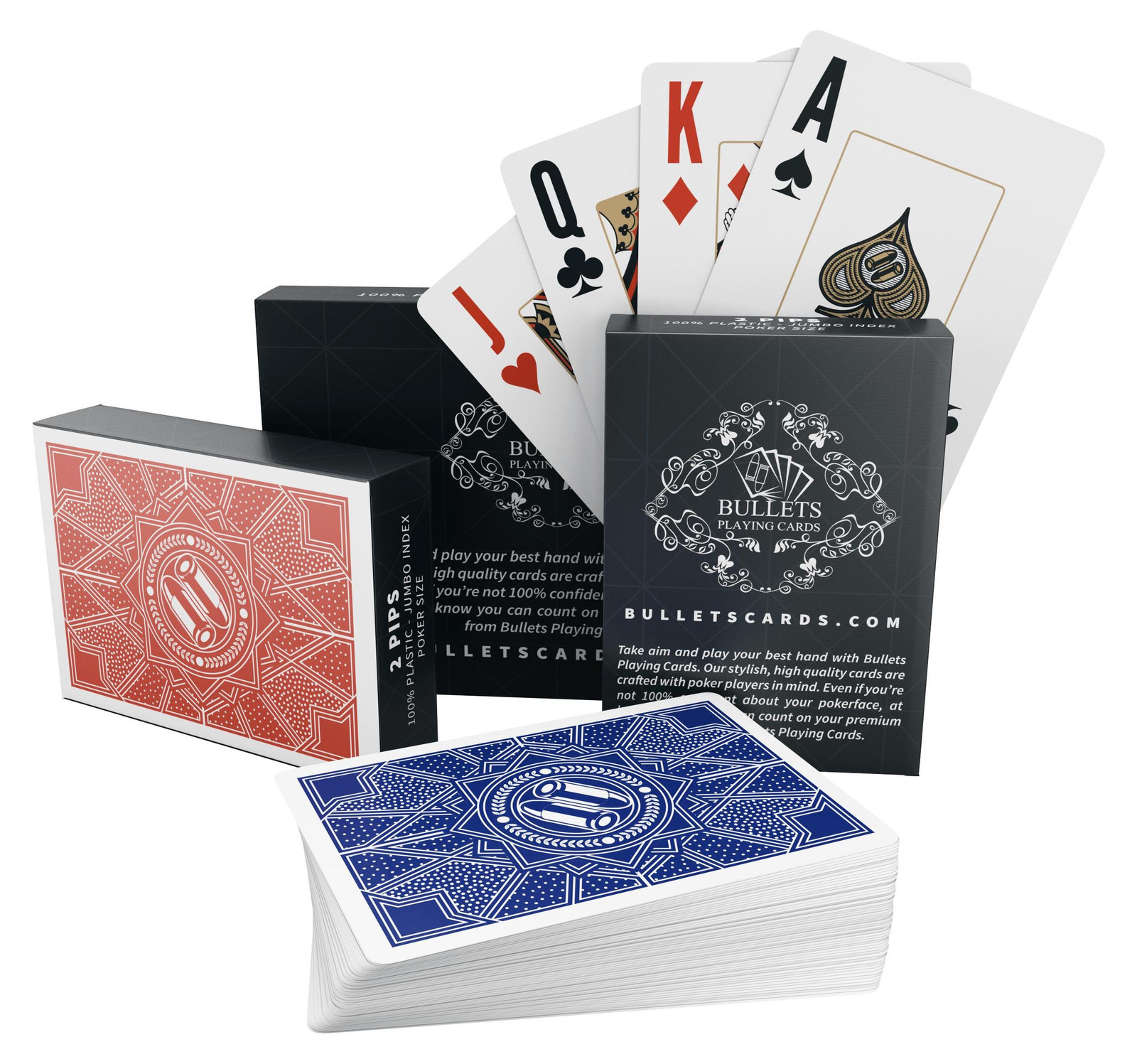 Paulie Plastic Pokerkaarten Dubbele Set met Twee Hoekmarkeringen