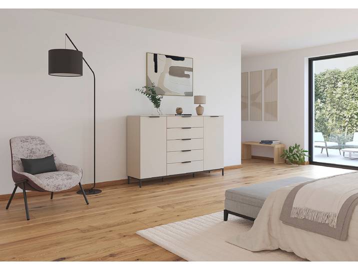 Buffet Flipp avec structure - 111 cm 180cm Beige/Champagne/Gris métallisé