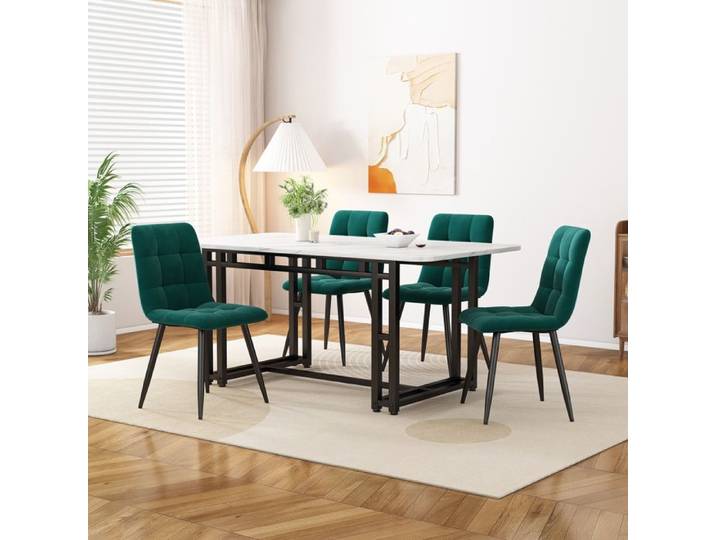 Nouveau Premium sense 120x70cm table de salle à manger noire avec 4 chaises table de cuisine moderne chaise de salle à manger