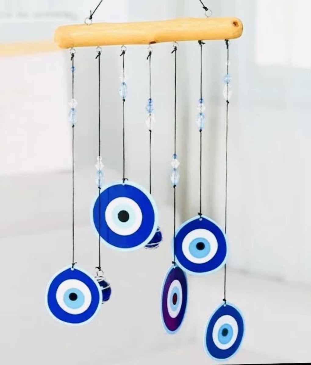 Decoratie windmobiel Nazar Eye Boze Oog Windgong - 55 cm