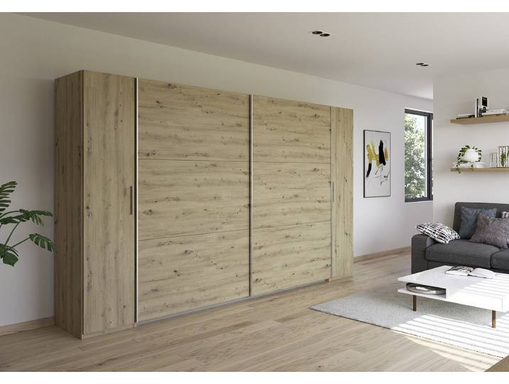 Kombischrank Kronach 354cm Holz/Eiche Artisan Dekor Silber