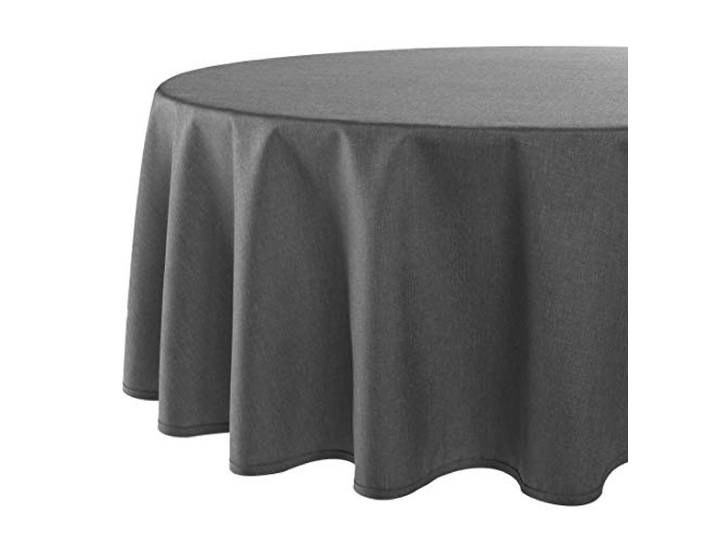 Tischdecke Wien Home - mit Fleckschutz Leinenoptik - 140 cm rund anthrazit Wasserabweisende Gartentischdecke – die strapazierfähige und pflegeleichte Decke für drinnen & draußen